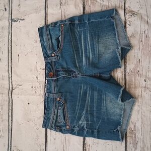 Hydraulic Blue Crystal Embellished Bailey Low Rise Y2K Shorts 32